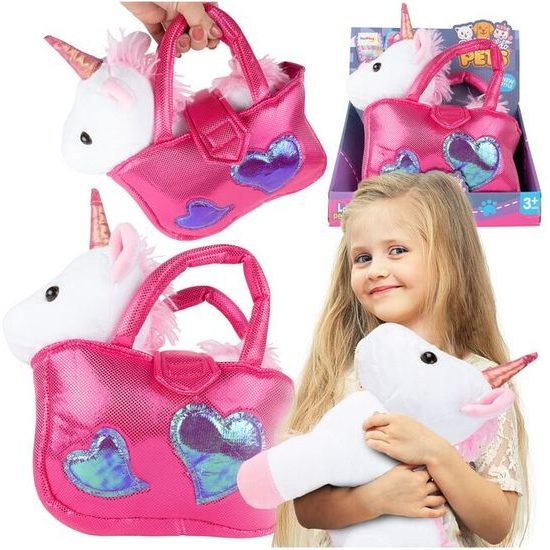 Plyšový jednorožec v taštičce 28 cm Baby Kiddo