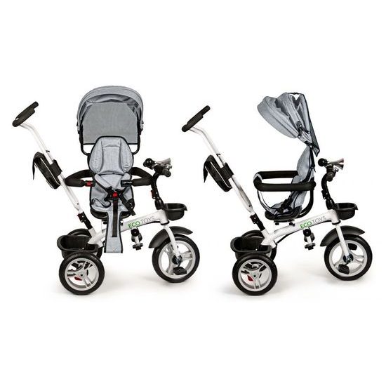 Ecotoys dětská tříkolka s otočným sedadlem 2v1 šedá
