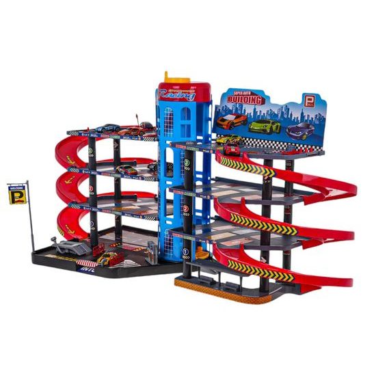 Parkovací XXL garáž s výtahem + 8 autíček Mega Parking