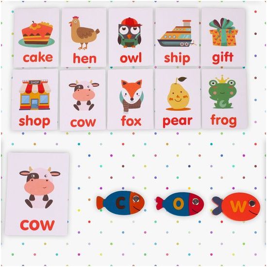 Dřevěné rybičky na lovení na magnet 26 kusů