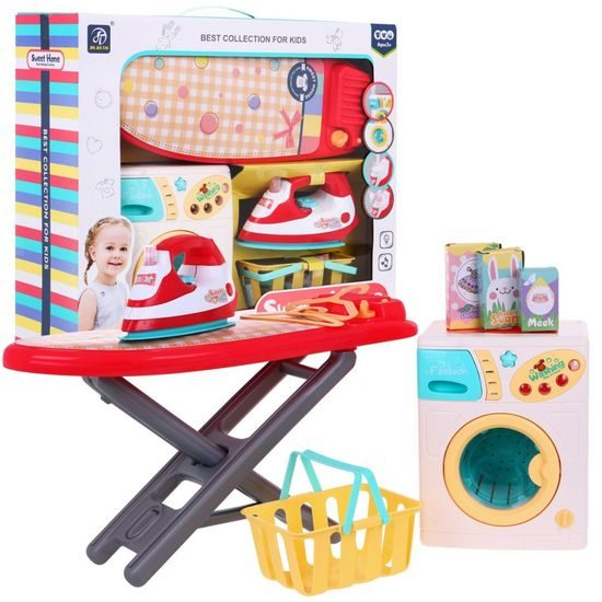 Majlo Toys dětské žehlící prkno s žehličkou a pračkou Sweet Home