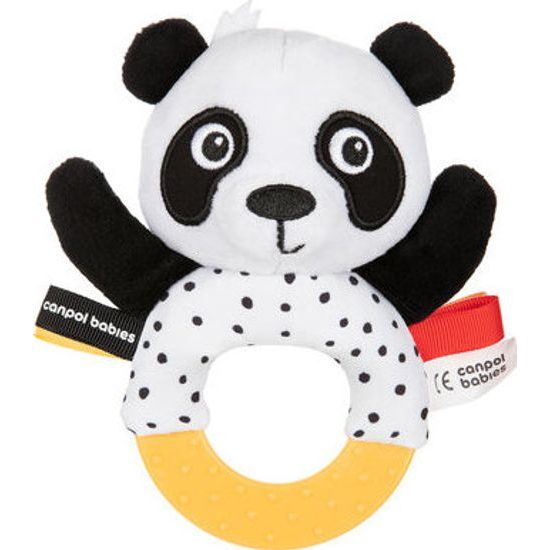 CANPOL babies Senzorická hračka PANDA s kousátkem a chrastítkem BabiesBoo