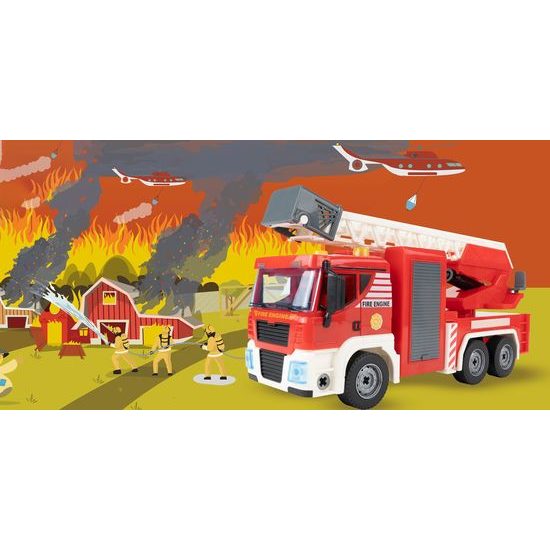 Šroubovací požární auto v kufříku se světly a zvuky Fire Truck