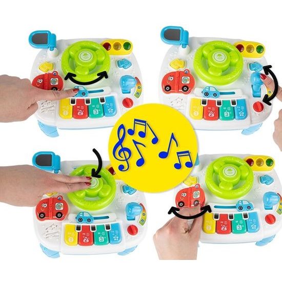 Edukačný stolček s klavírom a volantom 2v1 Drive Table