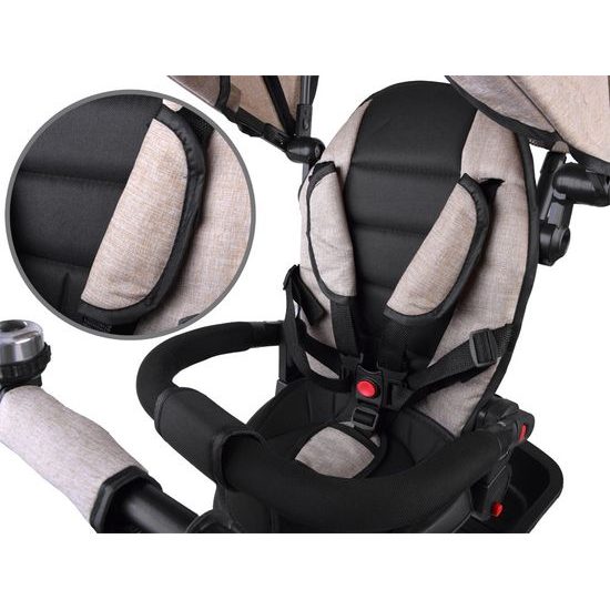 VYZKOUŠENO Dětská tříkolka Tiny Bike s otočným sedadlem 3v1 béžová