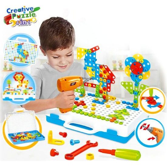 Kreativní konstrukční stavebnice s nářadím 237 ks