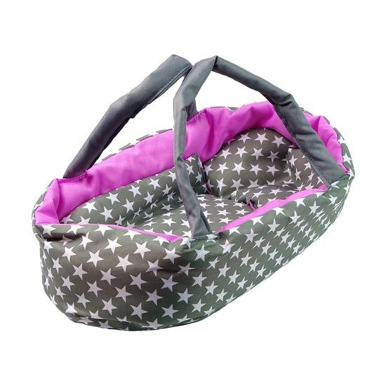 Alice kočárek pro panenky kombinovaný 5246W šedo-růžová