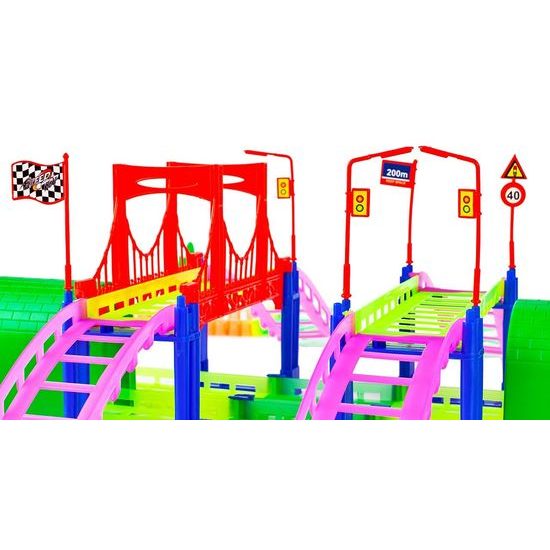 Svítící autodráha s autíčkem na baterie 135 dílků Luminous Rail