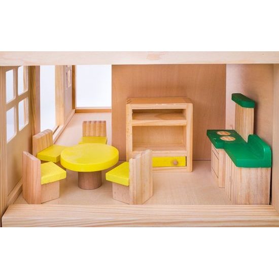 Doris dřevěný domeček pro panenky s nábytkem