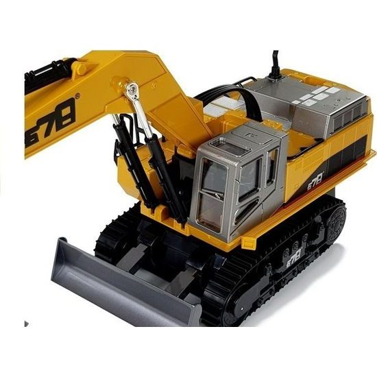 Bagr s pohyblivým ramenem na dálkové ovládání 2.4g R/C žlutý