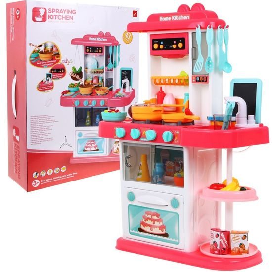 Majlo Toys dětská kuchyňka se zvuky a párou- růžová