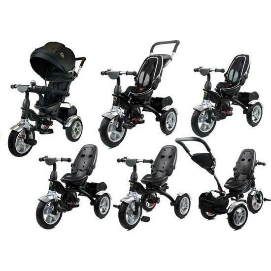 Majlo Toys multifunkční tříkolka s nafukovacími koly PRO500 černá