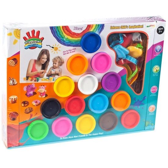 Modelovací plastelína pro děti s 16 formičkami 15 barev Creative Doh