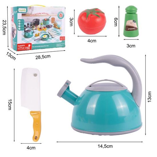 Sada dětského kuchyňského nádobí Happy Chef - 33 součástí