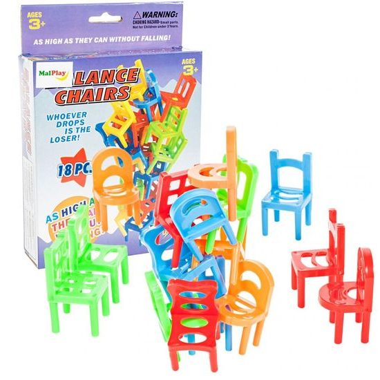 Dětská dovednostní hra Veselé židličky 18 součástí