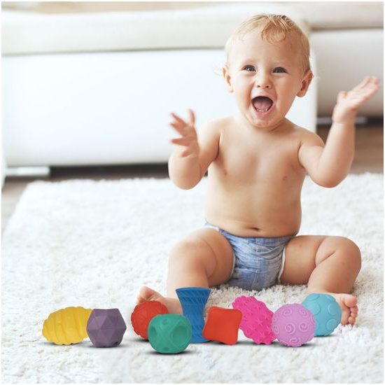 Senzorické míčky pro nejmenší Multi Ball Set 9 kusů