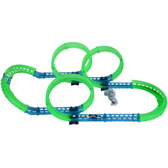 Svítící autodráha s autíčkem na baterie a dálkovým ovladačem Rapid World