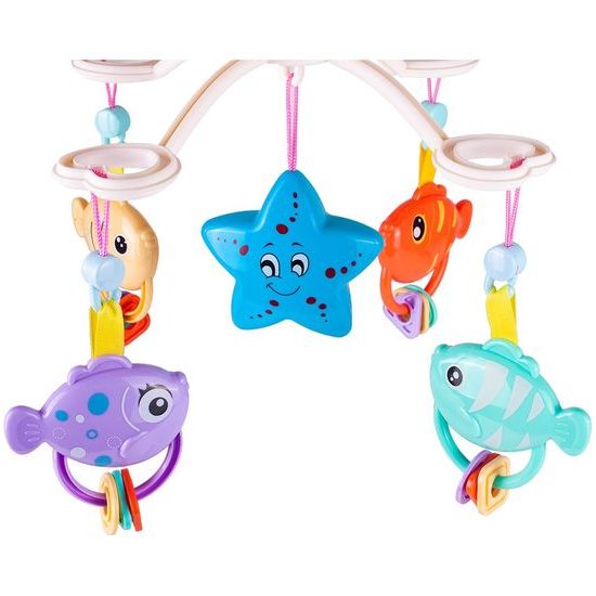 Kolotoč nad postýlku s projektorem a dálkovým ovládáním Vodní Krajina - modrý