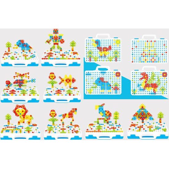 Kreativní konstrukční stavebnice s nářadím 237 ks