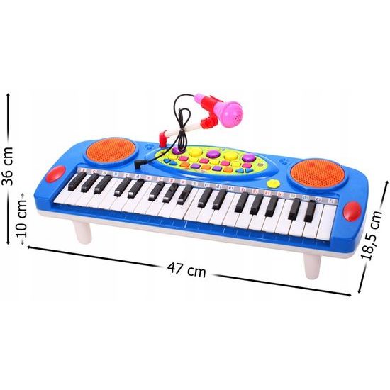 Dětské elektronické klávesy s mikrofonem a nahráváním Music Keyboard modré