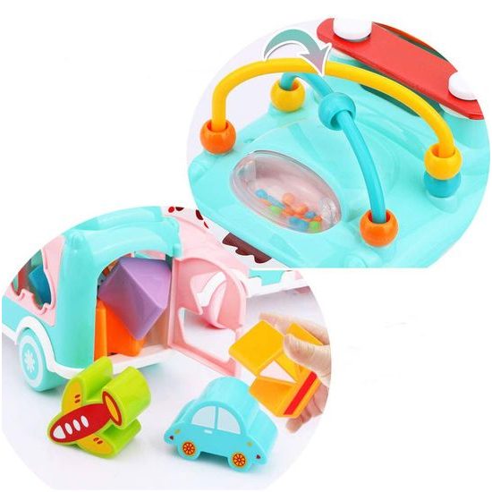 Interaktivní hrající autíčko s cimbálkami Happy Bus modré