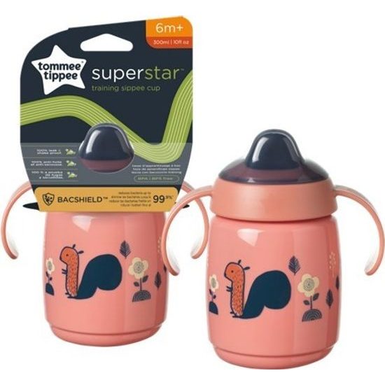 Láhev s uchy superstar 300ml Tommee Tippee 6m+ - růžový