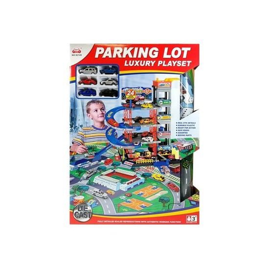 Parkovací garáž Parking Lot se 6 autíčky a hrací podložkou
