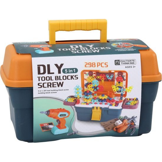 Stavební 3D sada v boxu k sestavení s vrtačkou