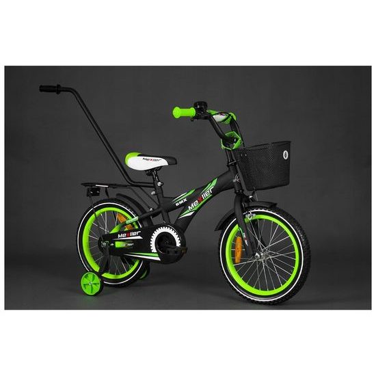 Mexller dětské kolo BMX 16" s vodící tyčí černozelené