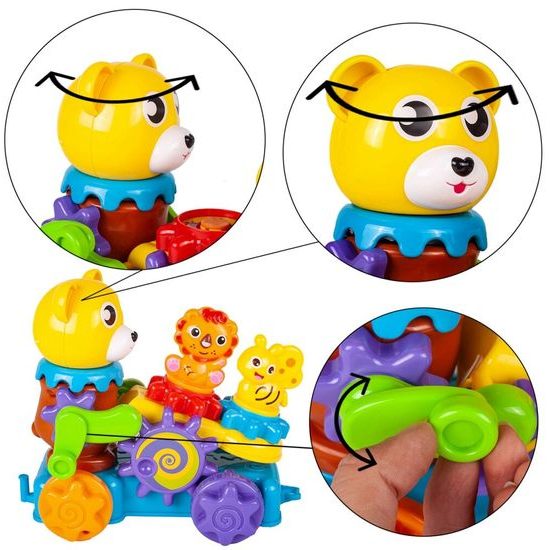 Veselé autíčko pro nejmenší s ozubenými kolečky Bear Car