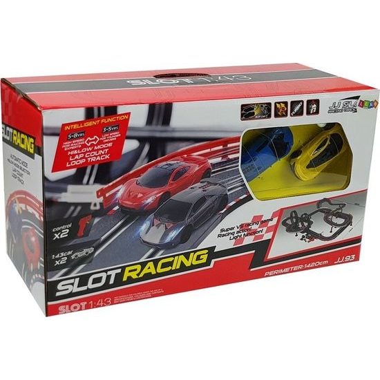 Závodní dráha s autíčky 1420 cm na dálkové ovládání