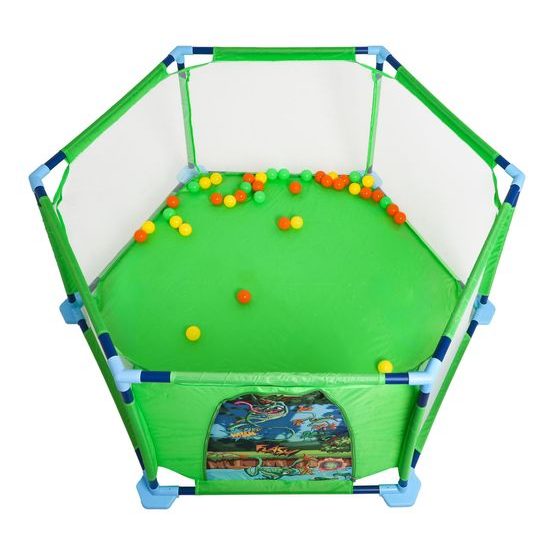 Detská ohrádka so 40 loptičkami Hexagon Fence - zelená