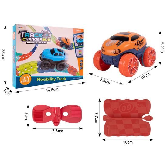 Elastická dráha s autíčkem na baterie 192 dílků Changeable Tracks
