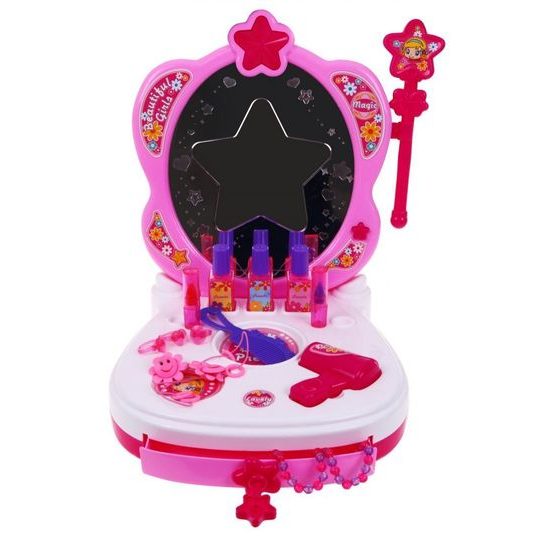 Majlo Toys přenosný toaletní stoleček se světly a zvuky Magic Mirror