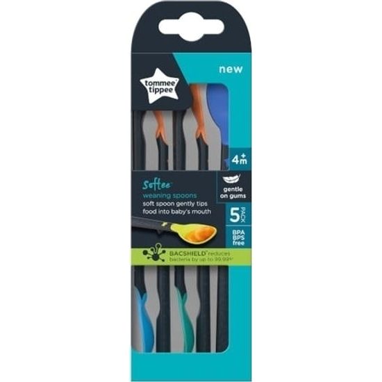 Tommee Tippee Lžičky pro nejmenší Softee 5ks 4m+