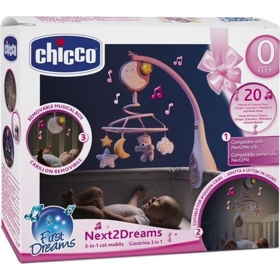 Chicco Kolotoč nad postýlku Next 2 Dreams růžový