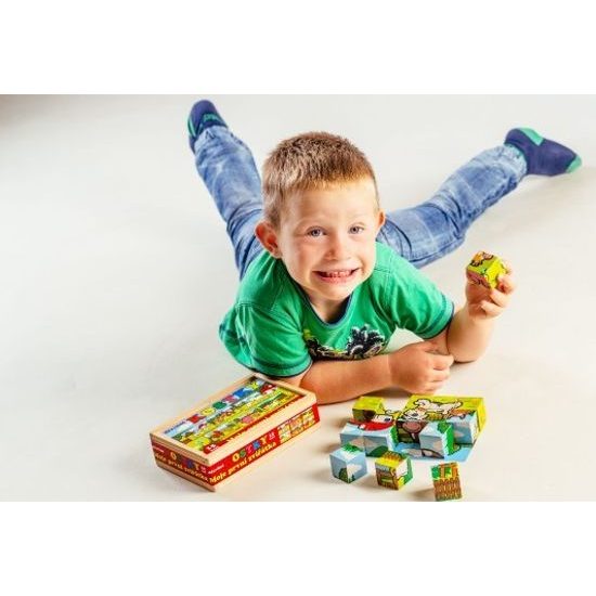 Dřevěné kostky - Moje první zvířátka 15ks