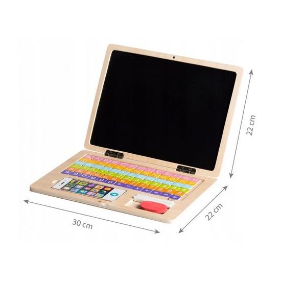Ecotoys dřevěný notebook s magnetickým monitorem