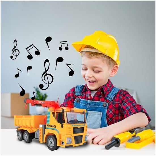 Šroubovací nákladní auto v kufříku se světly a zvuky Hercules Truck