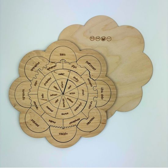 Emócie na vyfarbenie - drevené puzzle