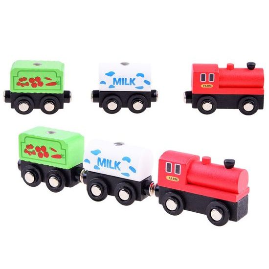 Majlo Toys dřevěná vláčkodráha Wooden Train 50 dílků