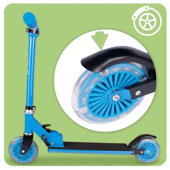 Dětská skládací koloběžka Scooter se svítícími koly - modrá