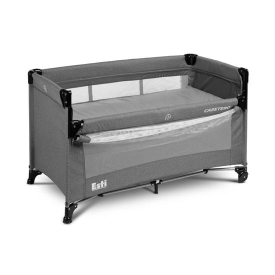 Dětská cestovní postýlka CARETERO ESTI se stahovací bočnicí graphíte
