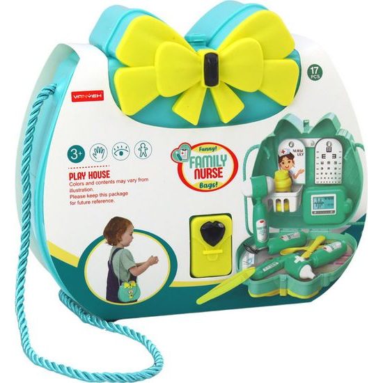 Doktorská souprava v kabelce na šňůrce, tyrkysová