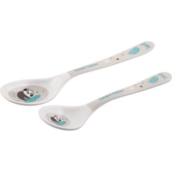 Canpol Babies Melaminové lžičky 2 ks, Exotic Animals - šedá