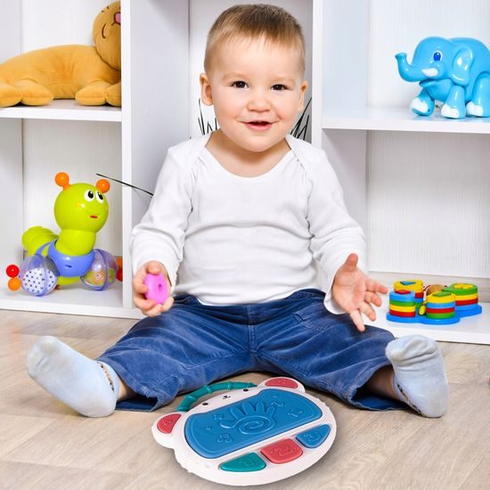 Interaktivní bubínek se zvuky a světly Myška modrá