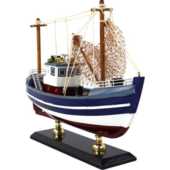Sběratelský model rybářské lodi modré