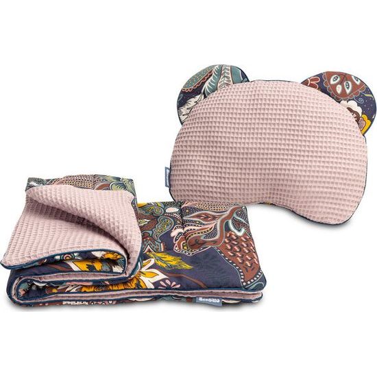 Souprava do kočárku Wafel boho růžová