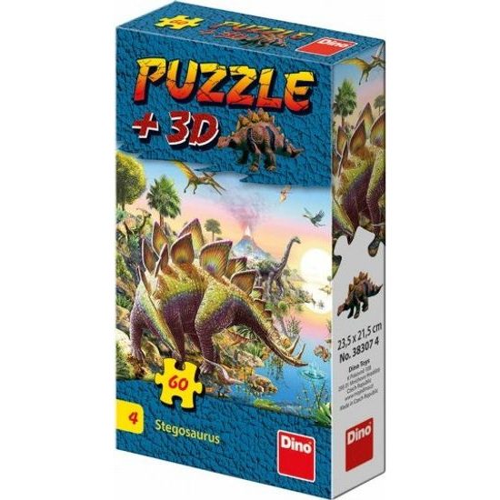 Puzzle Dinosauři 60 dílků + figurka - mix 6 druhů