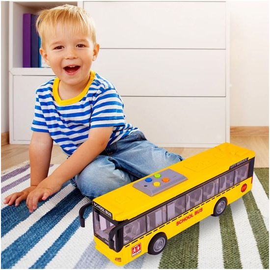 Školní autobus na setrvačník se světly a zvuky City Service 1:16